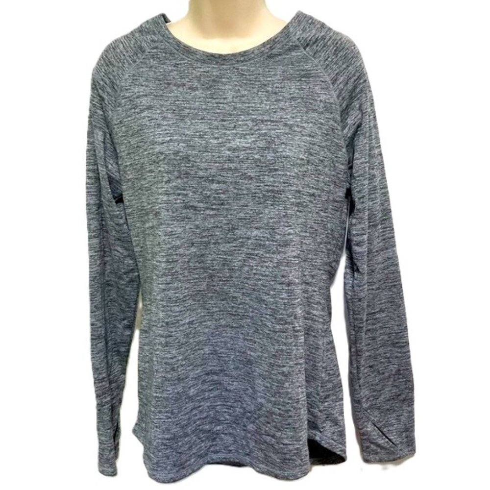 CUDDL DUDS Climate Right Space Gray Long Sleeve Shirt Thumb Holes Womens Large